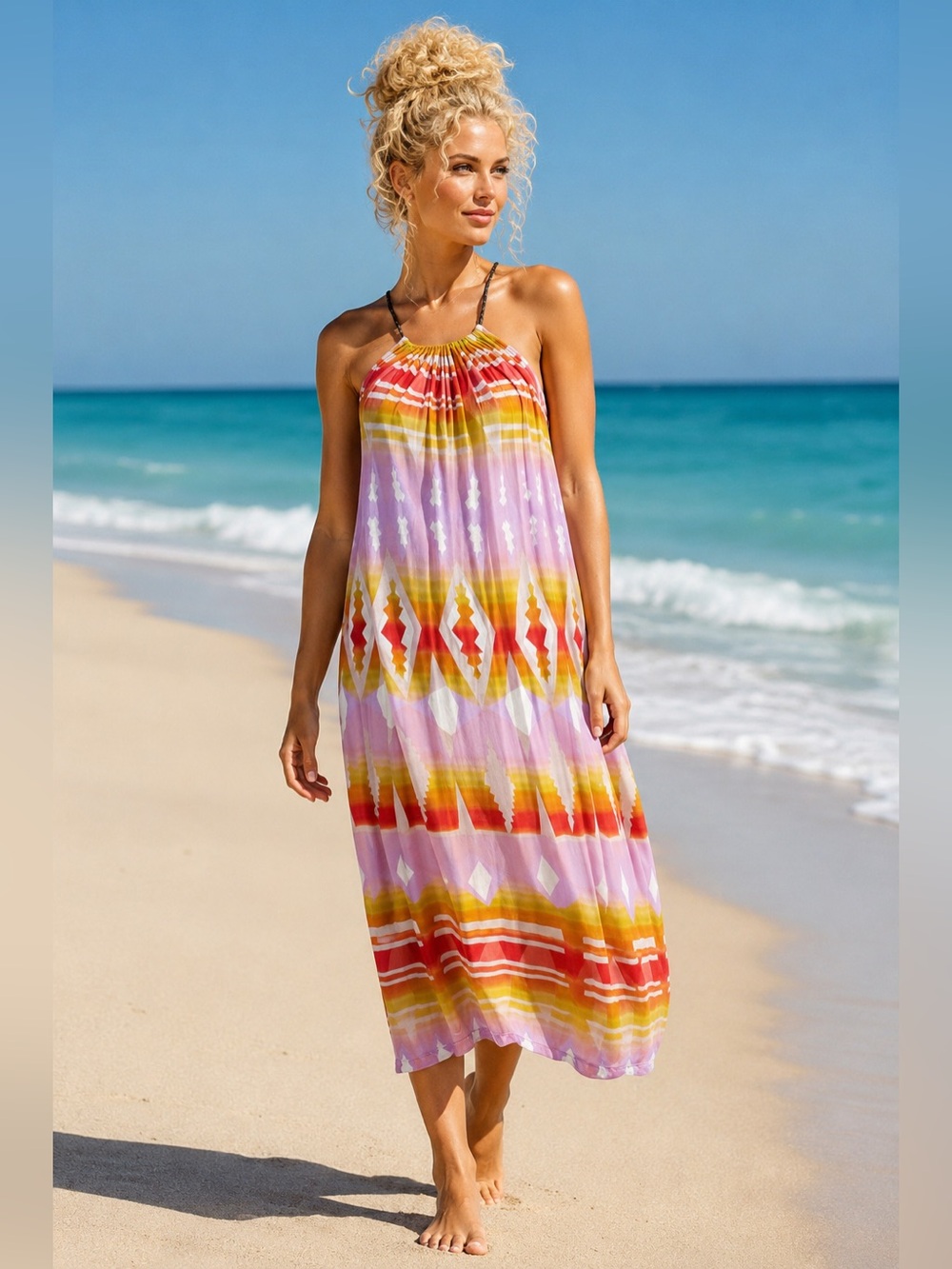 UK Style by French Connection Longevity Maxi Dress Ocho Rios Lavender Boho XS